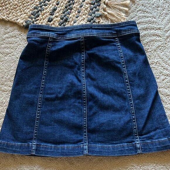 Madewell Stretch A-Line Mini Skirt in Salisbury Wash Patch Pocket Sz 00 - Picture 9 of 11
